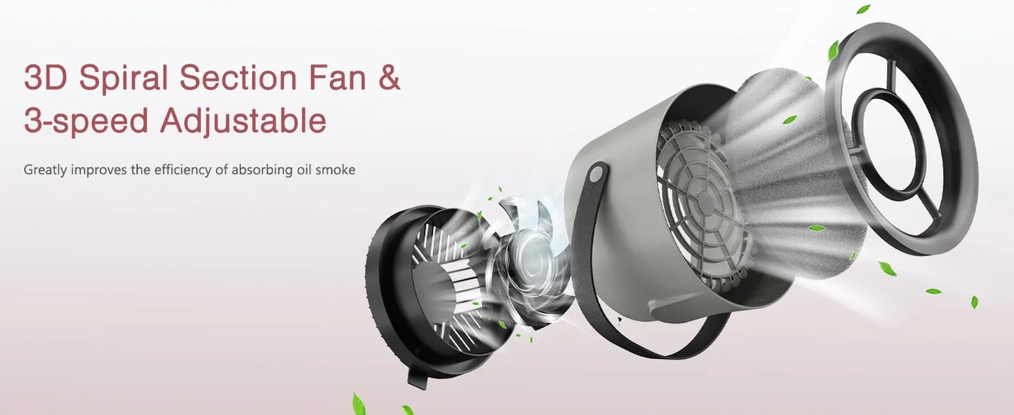 2025 New Portable Exhaust Fan Small Kitchen Hood Extractor Barbecue USB Supply Desktop Range Hoods Mini Suction Cooker Hood