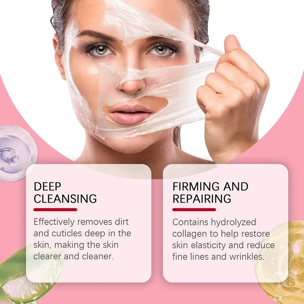 Collagen Wrapping Mask, Peel Off Facial Mask for elasticity, Hydrating, Glow, Korean Skin Care, Collagen Overnight Wrapping Mask