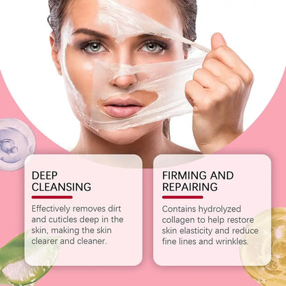 Collagen Wrapping Mask, Peel Off Facial Mask for elasticity, Hydrating, Glow, Korean Skin Care, Collagen Overnight Wrapping Mask