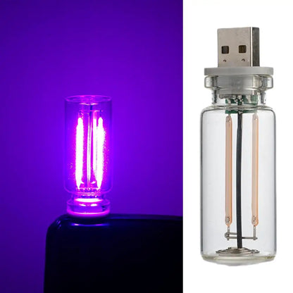 Car USB Night Light Touch Control Dimmable LED Filament Lamp USB Plug and Play Decorative Atmosphere Light for Car Bedroom