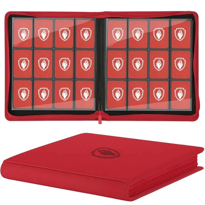 Trading Card Binder 12 Pocket, Zipper Binder Card Album Holds 480 Cards, Premium Leather Card Folder for TCG/Game/Sports Cards