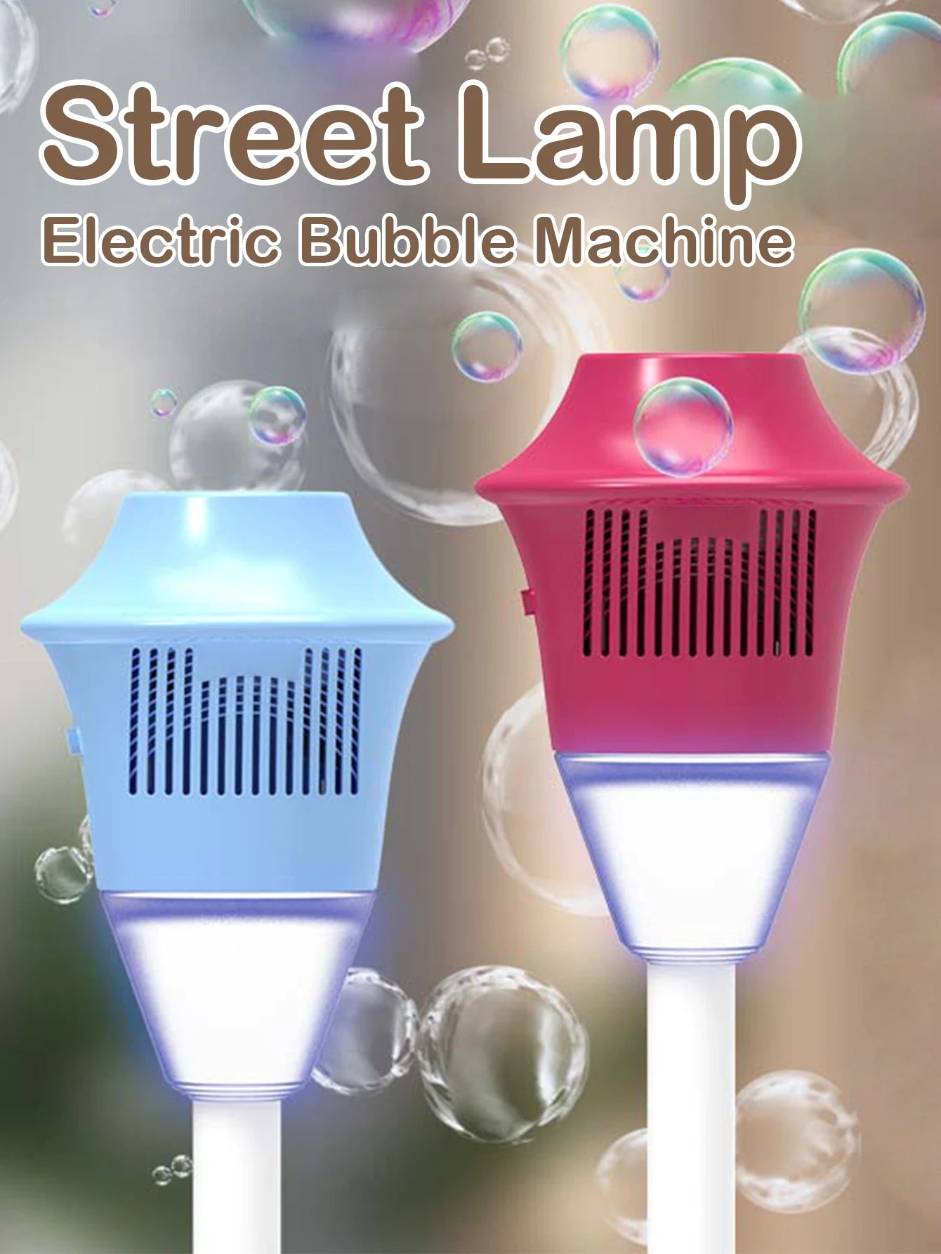 Street light bubble machine fully automatic bubble with light birthday outdoor wedding party without battery bubble water