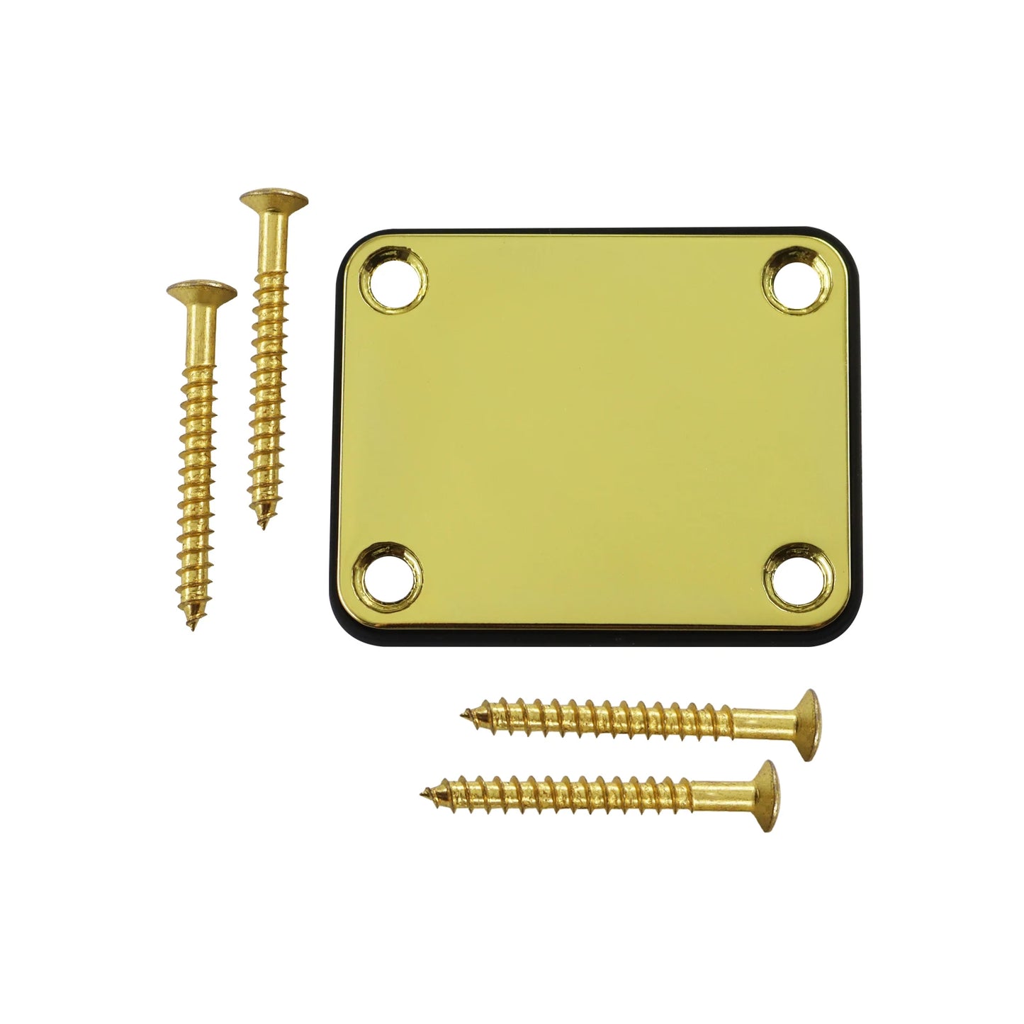 1Set  Bass Guitar Neck Plate,Electric Guitar Neck Joint Connecting Strengthen Plate with Plastic Back Plate & Mounting Screws