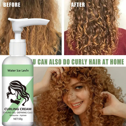 Water Ice Levin Curling Cream: Your Answer to Dry, Unruly Hair. Transform Frizz into Defined, Hydrated, and Bouncy Curls.
