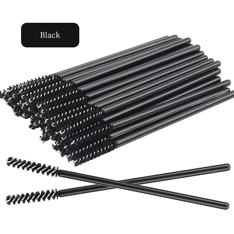 50 Pcs Eyelash Brushes Disposable Crystal Eyebrow Brush Mascara Wand Eye Lash Cosmetic  Lashes Extension Makeup Tools