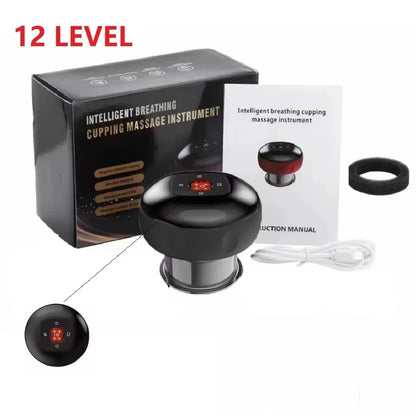 wireless Body Scraping Massage Smart 6/12 Gear Electric Vacuum Cupping Heating Suction Cup Device Back Neck Arm Massger