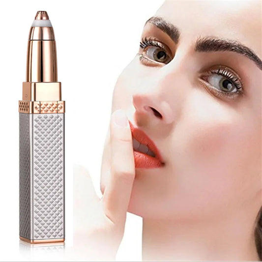 1pc Rechargeable 2-in-1 Eyebrow Razor and Hair Shaver with LED Light - Painlessly Remove Peach Fuzz, Facial Hair, Eyebrows, Lips