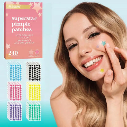 200pcs Colorful Star Pimple Patches Multi-functional Acne Patches Ultra-Thin Face Concealer Cover Facial Decor Gentle Skincare