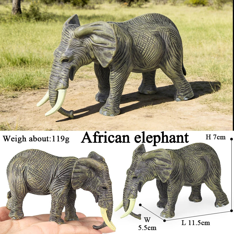 Oenux African Wild Animals Elephant Model Simulation Big Mammoth Action Figures Figurine PVC Educational Toy For Kids Gift
