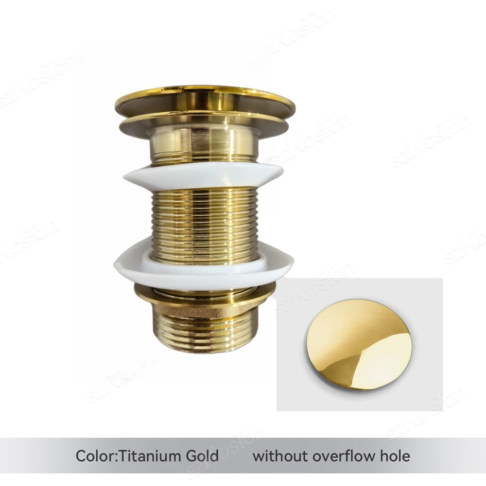 Bathroom Sink Stopper Washbasin Pop Up Drain Plug Cover Waste Pipe Drainer With Or Without Overflow For Bath Accessories