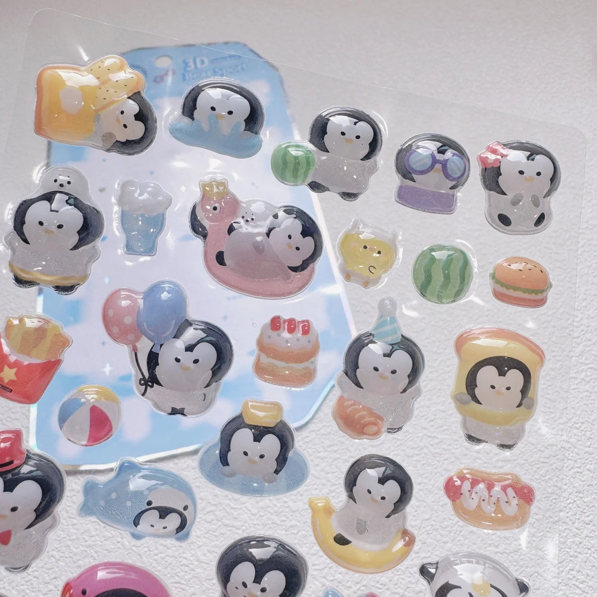 NEKONI Cute Animals Seal Bear Penguin 3D Stickers Scrapbooking DIY Journaling Stationery Diary Cute Stickers School Supply