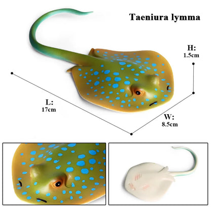 Oenux Sea Life Animals Ray Devilray Mantaray Model Action Figures Figurines Ocean Marine Aquarium Education Kids Toy Gift
