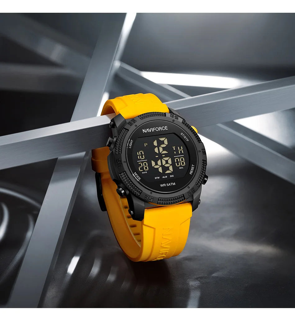 NAVIFORCE Brand Original Men Fashion Watch Water Resistant Personality Wristwatches Luxury Silicone Strap Electronic Clock 2024