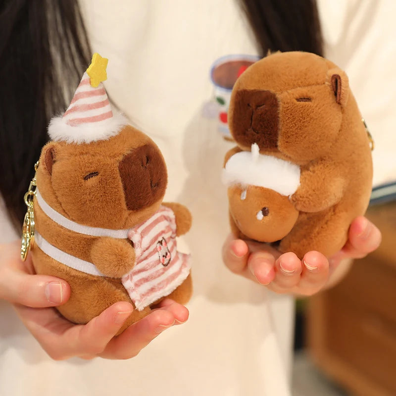 Capybara Plush Toy Pendant Keychain Capibara Cosplay Pokemon Pikachu Disney Stitch Sanrio Kuromi Plushies Stuffed Bag Decor Gift