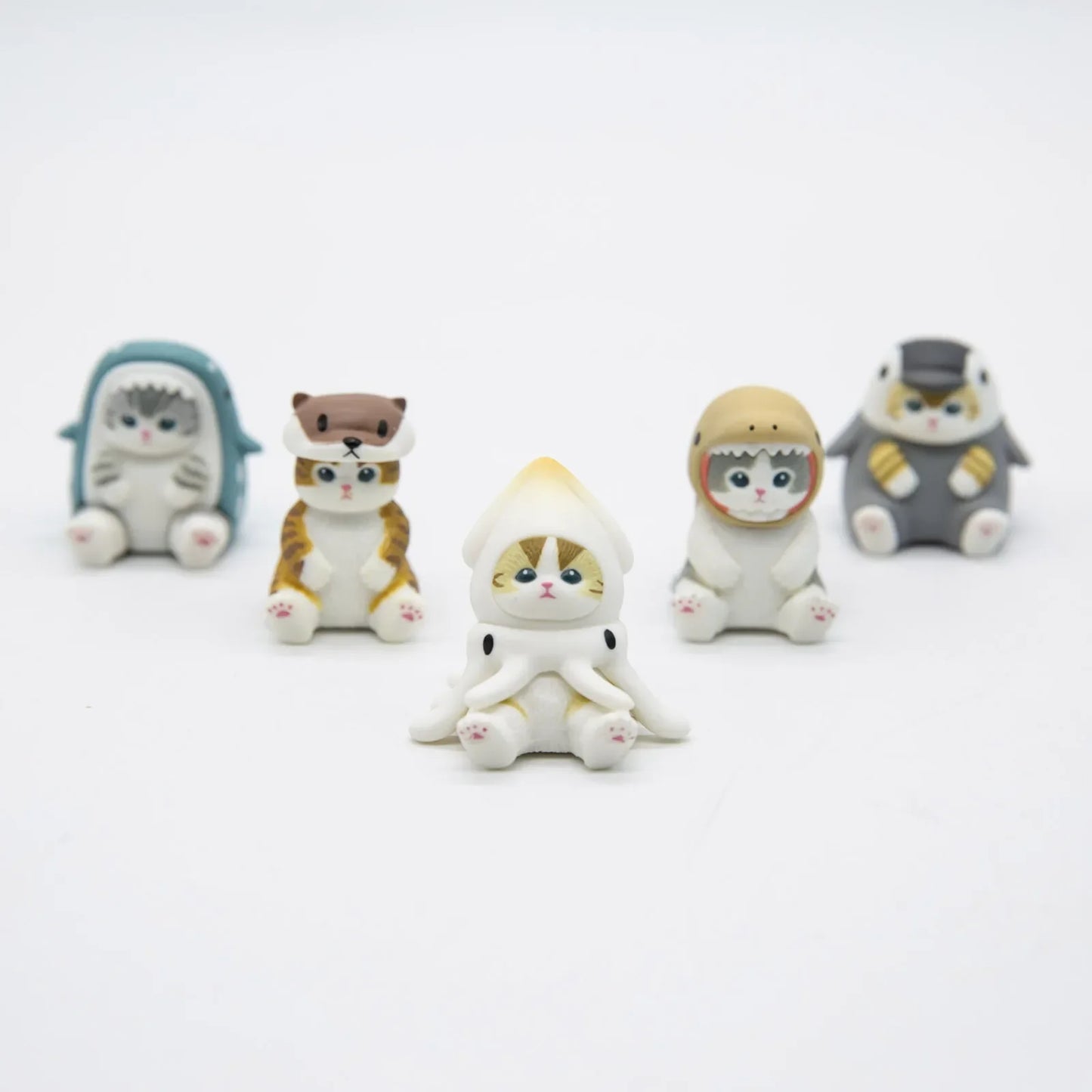 Mofusand Cats Wearing Marine Organism Clothes Blind Box Cute Action Figures Octopus Penguin Otter Table Ornaments Kids Gifts