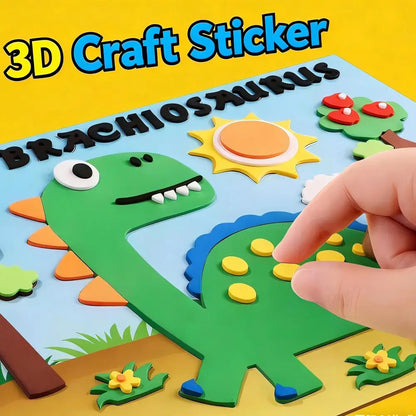 10Pcs 3D EVA Foam Sticker Set DIY Cartoon Animal Learning Education Painting Sticker Art Classroom Painting Puzzle Handicra