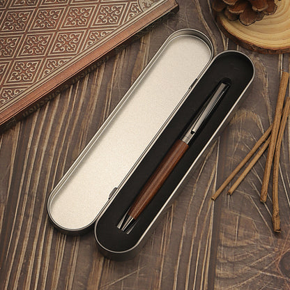 YUN CHUN 1 Set Premium Metal Ballpoint Pen with Wood Barrel for Smooth Writing and High-End Design-Black Ink-Office-With Case