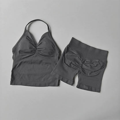 NO LOGO Women's Longline Strappy Backless Gym Top Scrunch Workout Open Back Bra Tank Top for Running Yoga Shirt