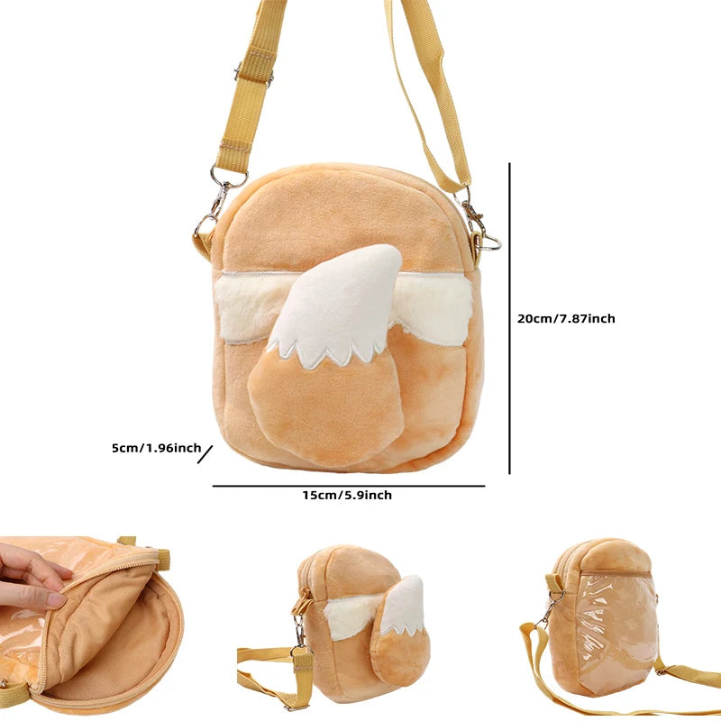 Gengar Mimikyu Snorlax Rowlet Lucario Charmander Plush Backpack Pokemon Anime Shoulder Bag Doll Toys