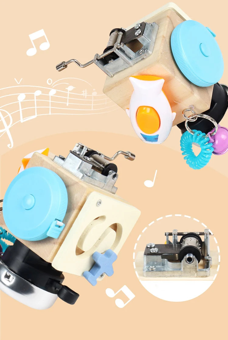 Montessori Kids Busy Cube Board Educational Toys Children Hand Grasping Ability Training Lock Learning Toys For Toddler Gifts