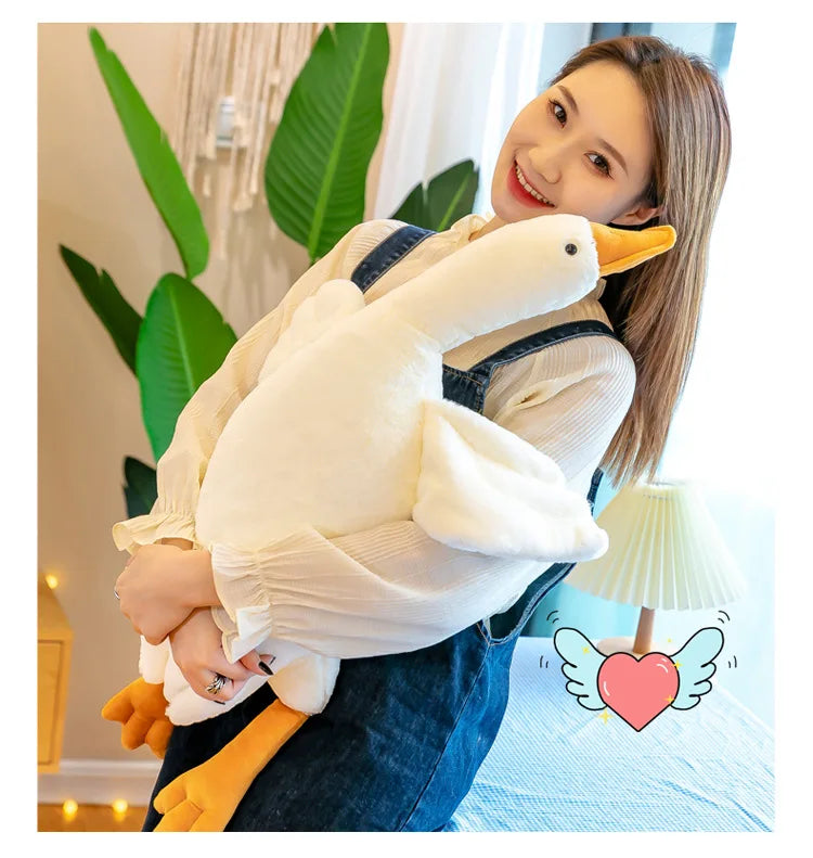 130/160/190cm Large White Goose Fur-Retriever Soft Toy Children's Girls' Gift Cute Doll Sleeping Pillow Large-sized Doll