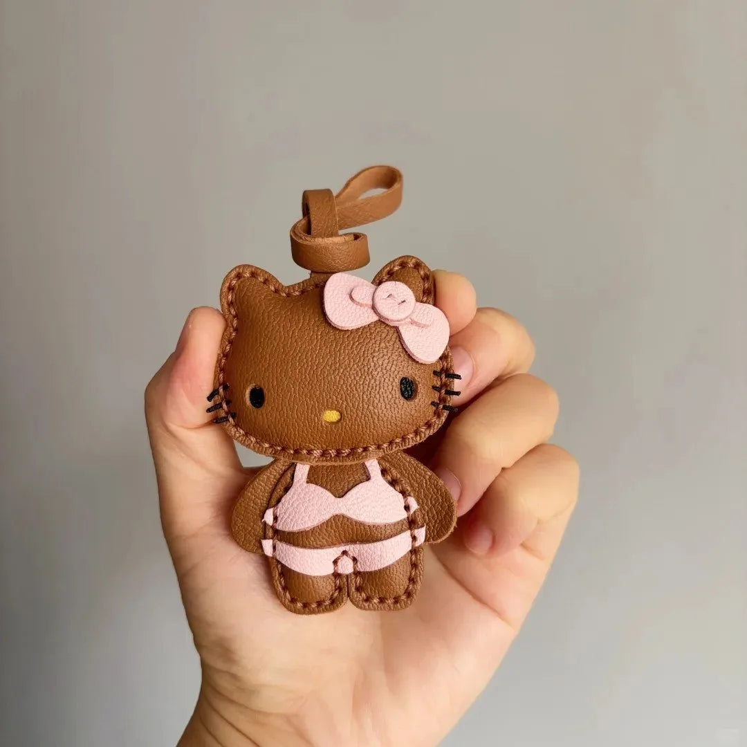 Sanrio Hello Kitty stylish, cute, cartoonish, sweet high-value backpack schoolbag keychain  premium leather birthday gift