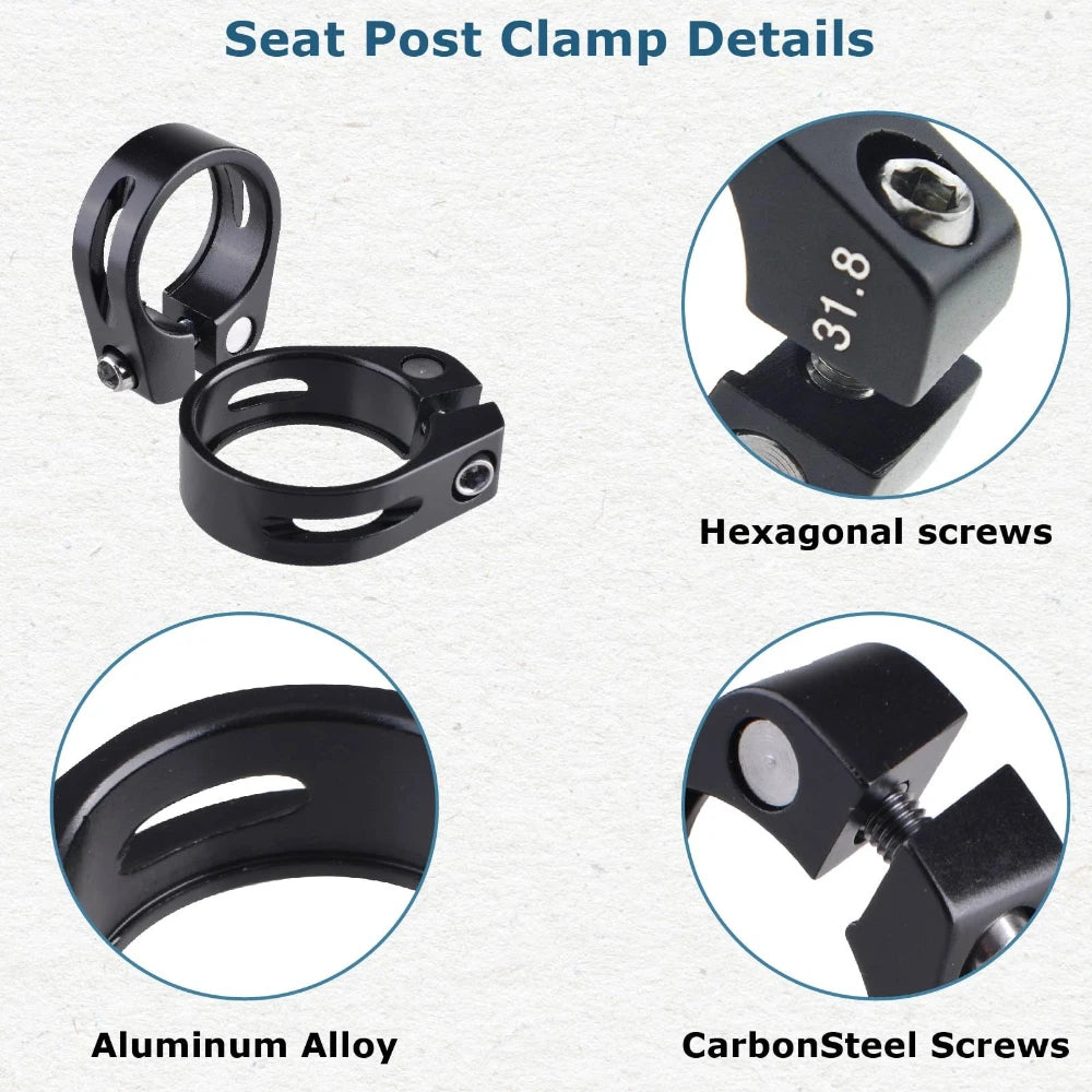 Cycles Bike Tube Clip Saddle Fixed Bicycle Accessories Aluminum Alloy 28.6/31.8/34.9mm Bike Parts Seatposts Clamp