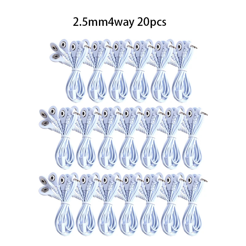 2/4 Way 2.5mm Button  Electrode Tens Cable Conductive Line Wire for Digital Tens Machine Body Massager for Electrode Pads