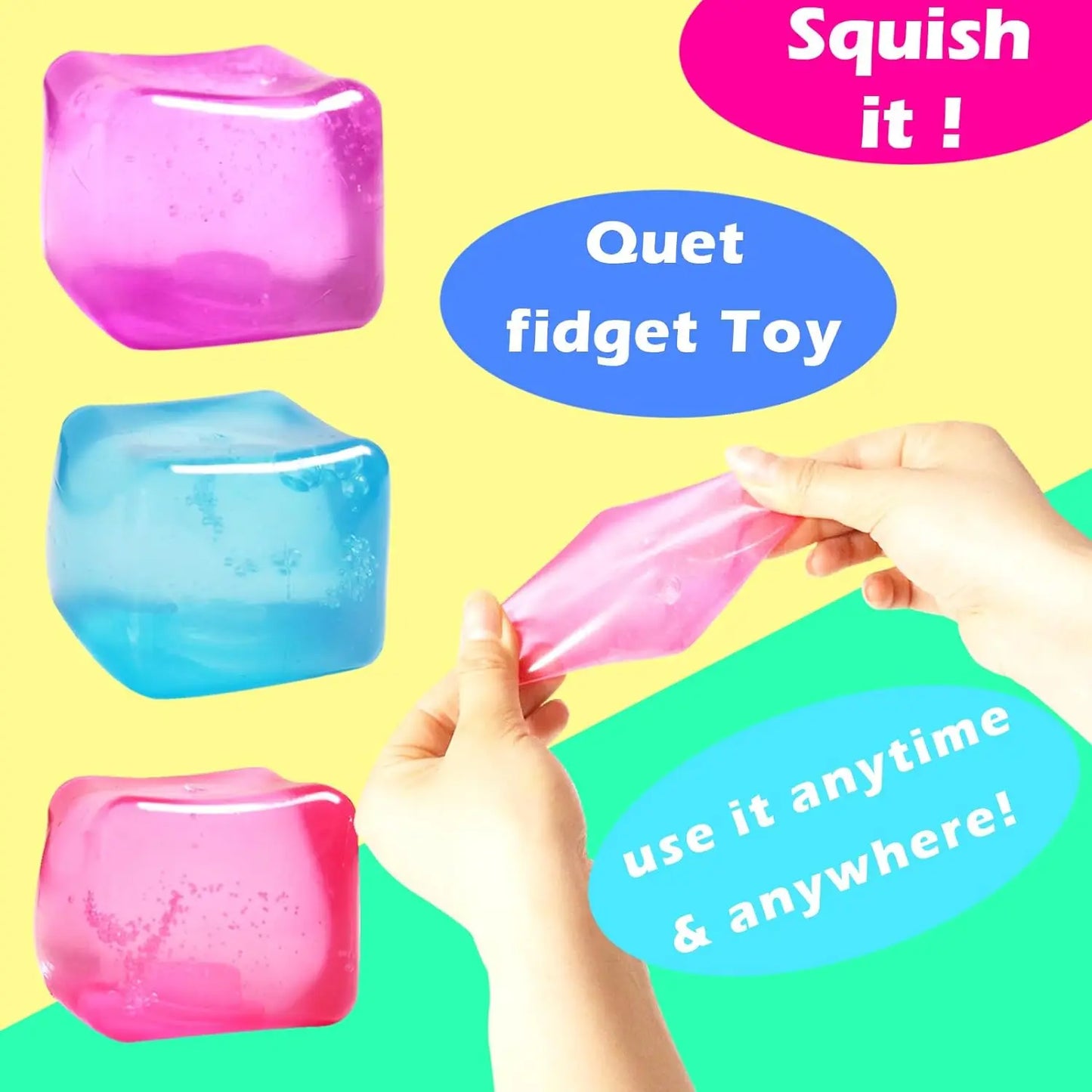 High Density Gel Ice Cube Square Decompression Vent Toy Squishy Stress Ball Squeeze Toys Stress Relief Sensory Toy