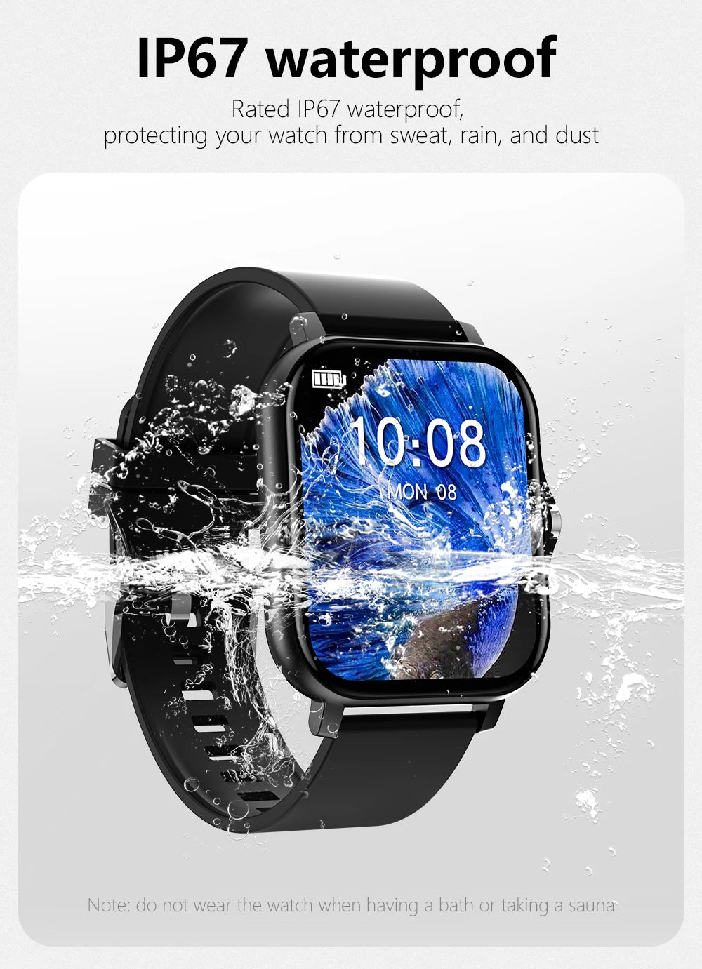 Sports Smart Watch Fitness Clock Health Monitor Waterproof Smartwatch BT Call Wrist Watches for Men Women IOS Android Phone 2026