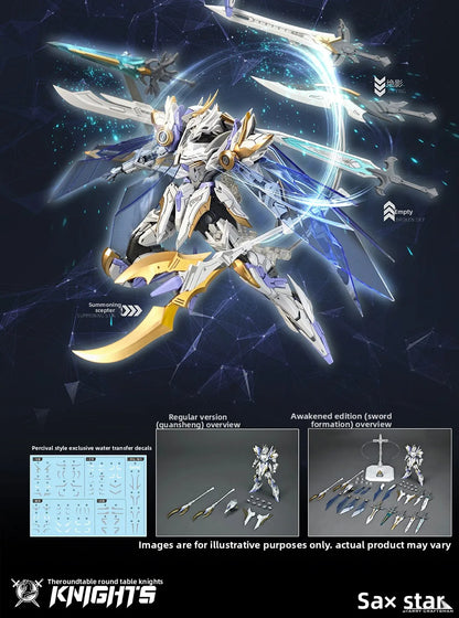 SNAA Knights of The Round Table Percival Tristan Achilles Lancelot Model Kit Collectible Action Figure with Dual Armor Modes