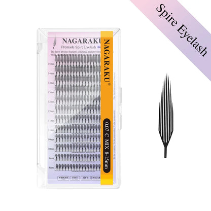 NAGARAKU Premade Spire Eyelash Manga Wing Eyelashes Anime Light Plume Fluttering Eyelash Extensions Comic Spike Wet Set Lashes