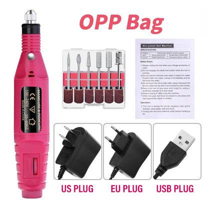 LULAA Portable Professional Electric Nail Drill Machine Manicure Tools Pedicure Drill Set Family Nail File Nail Drill Equipment