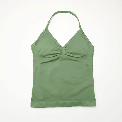 NCLAGEN Impact Longline Strappy Top Sports Yoga Vest Women's Fitness Tank Top Gym Beautiful Open Back Bra Running Workout Halter