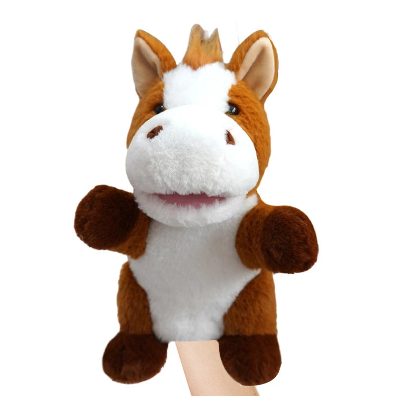 Cartoon Animal Hand Puppet Parent-child Game Doll Husky Fox Bear Dog Pig Tiger Lion  Appease Toys Birthday Gifts For Children ﻿