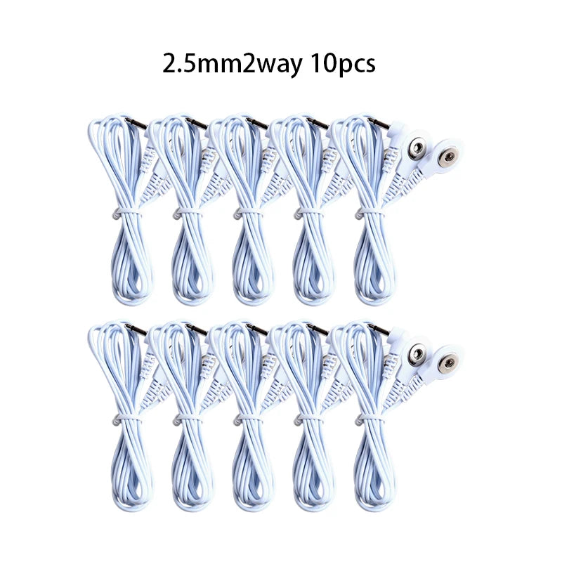 2/4 Way 2.5mm Button  Electrode Tens Cable Conductive Line Wire for Digital Tens Machine Body Massager for Electrode Pads