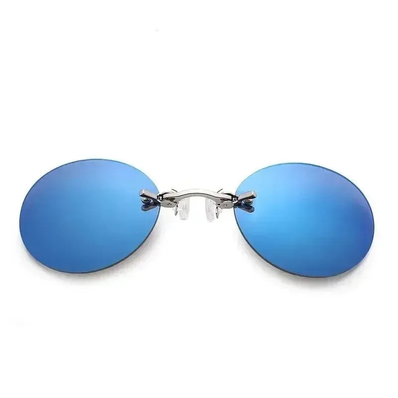  VIEWRING1-2PCS Clip On Nose Glasses Round Rimless Matrix Morpheus Sunglasses Mini Frameless Vintage Men Eyeglasses