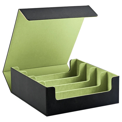 Trading Card Storage Box, Holds 3000+ Cards, Magnetic PU Leather Card box, fits for Magic,TCG Card, sports Cards