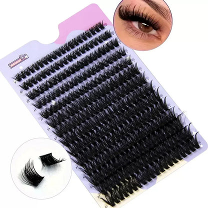 Cluster Lashes, 240pcs 40D 9-16mm Mixed Lengths, Ultra-Natural Look Thin Ultra-Soft Ultra-Light, Reusable  for Beginners