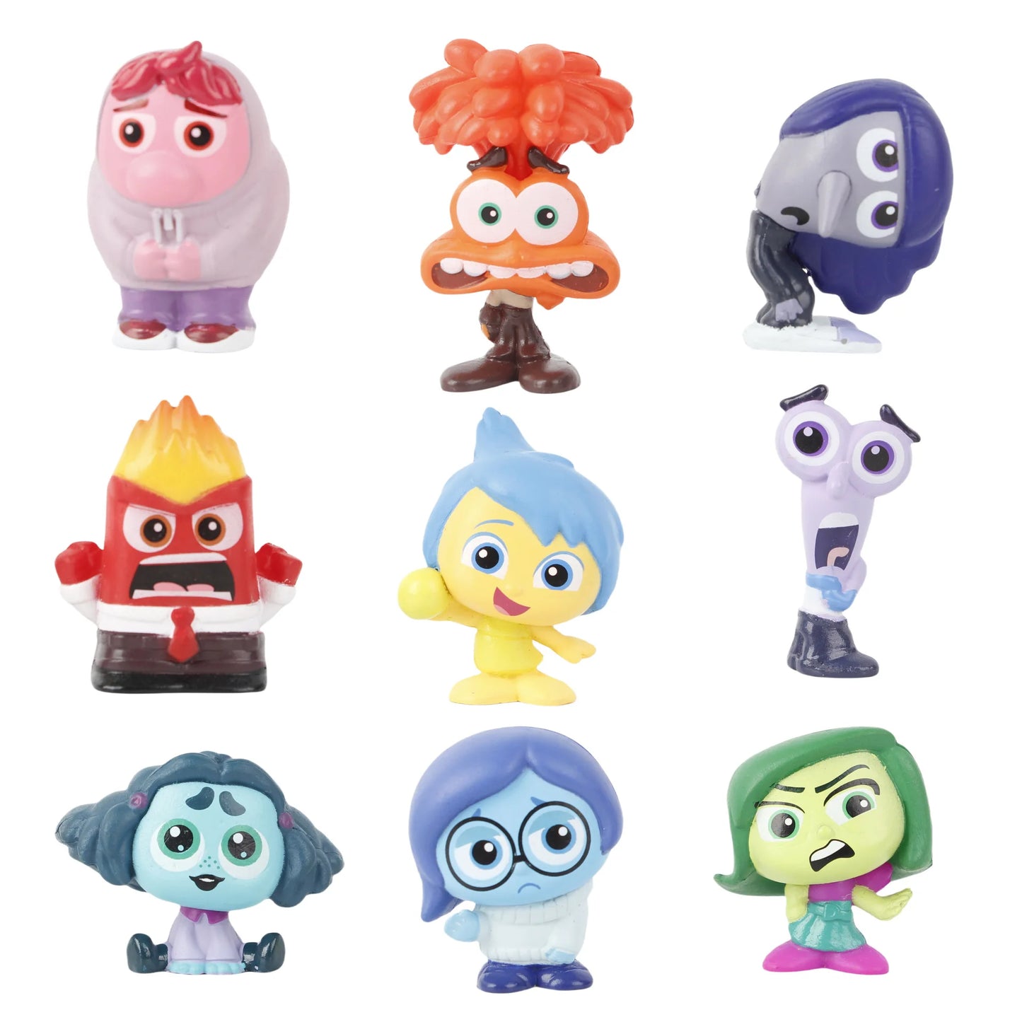 9 Pcs/Set New Inside Out 2 Action Figure Toy Sadness Joy Anger Disgust Fear Model Doll Cake Decorative Desk Ornament Kids Gift