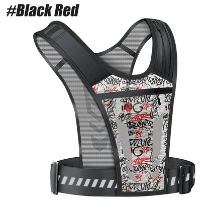Reflective Running Vest with Phone Holder & Key Pocket | Adjustable Strap for Men Women Night Jogging Walking Gym Exercise Gear