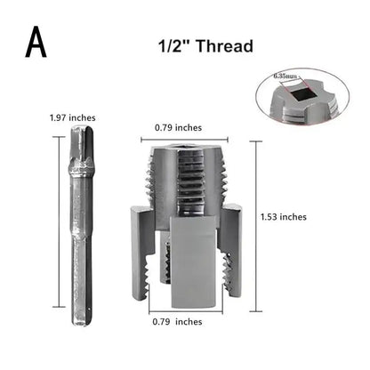 Pipe Thread Cutting Tool Integrated Internal & External Pipe Threading Tool Electric Drill Compatible PVC Pipe Threader Kit