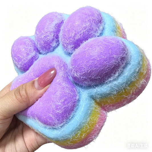 12cm Gradient Color Cat Paw Pinch Decompression Toy Squishy Fidget Toy Relax Squeeze Toy Slow Rebound Stress Relief Cat Claw Toy
