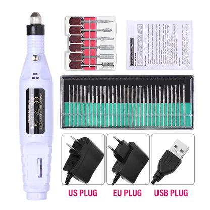 LULAA Portable Professional Electric Nail Drill Machine Manicure Tools Pedicure Drill Set Family Nail File Nail Drill Equipment