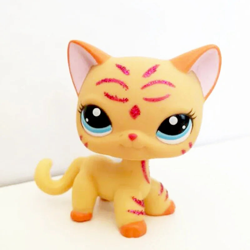 CAT rare pet lps bobble head toys short hair cat standing grey #5 #391 black #336 old original anime figure toys