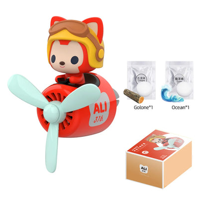 Cool Bear Pilot Car Air Freshener Rotating Propeller Air Outlet Perfume Fragrance Flavoring 자동차 공기 청정기 Accessories 방향제 차량용