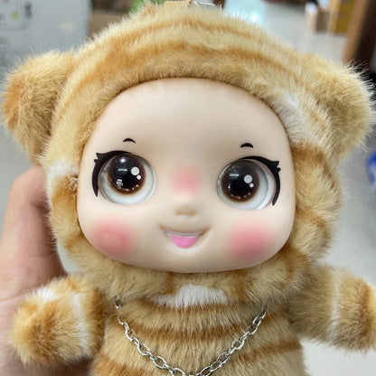 New Cute Kitty Vinyl Face Plush Pendant Kawaii Cat Plushie Keychain Backpack Charm Home Decor for Adults Stuffed Pendant