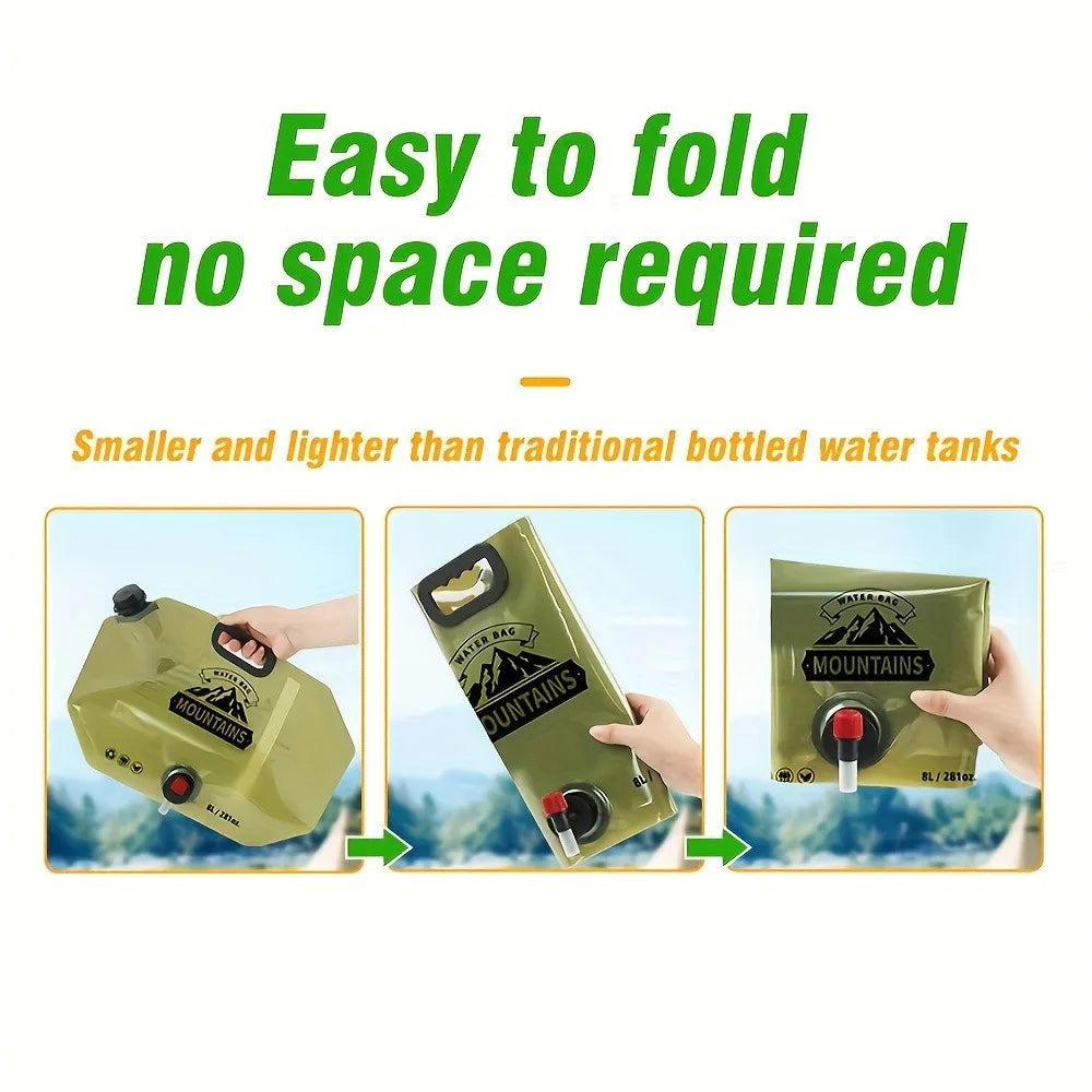 Camping Water Container Collapsible Water Jug with Spout - Reusable Plastic Flasks, Foldable Empty Gallon Jug for Outdoor Hiking