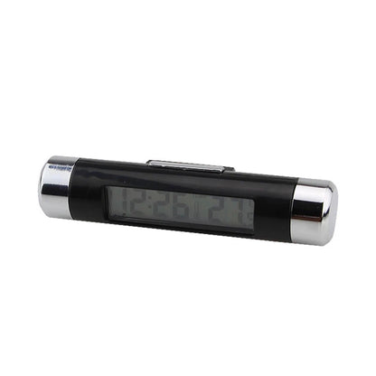 Portable 2 in 1 Car Digital LCD Clock Temperature Display Electronic Clock Thermometer Car Automotive Blue Backlight With Clip