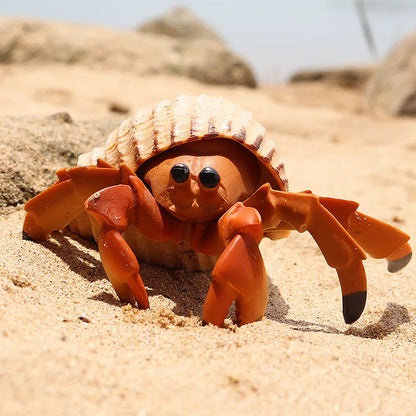 Oenux Simulation Ocean Sea Life Animals Model Lovely Crab Action Figures Toy Cake Toppers Collection Jouet Kids Education Gift